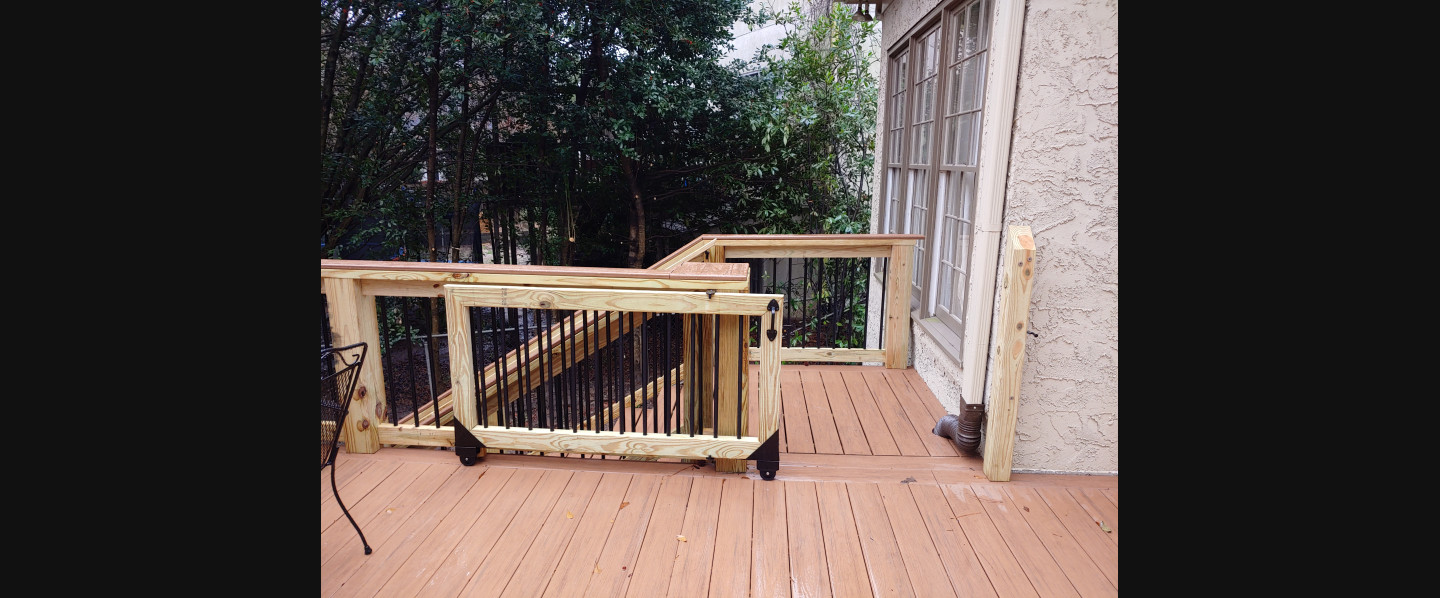 Completed custom deck built by Impact Siding and Roofing — Dallas, GA